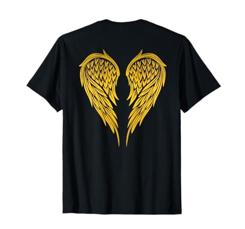 Image of Angel Wings Gold Back Shirt for Men Women Kids T-Shirt