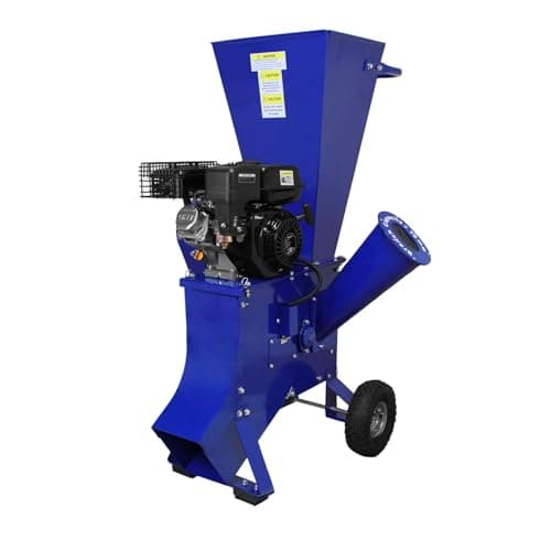 Image of Petrol Wood Chipper 7HP Garden Shredder Mulcher Heavy Duty 4 Stroke Tree Timber Brush Branch Chipping Shredding 76mm Cutting Capacity 3600RPM Blade Speed Compact Portable Wheels FREE PPE & Tool Kit
