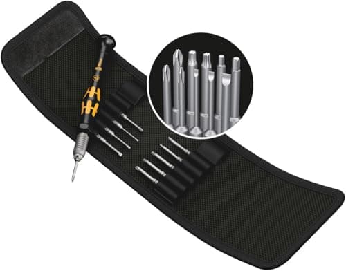 Image of Wera Kraftform Kompakt Micro 11 ESD 1 SB Interchangeable-Bit Screwdriver Set, for electronic components, PH/TX/SL/HEX, 11PC, 05073670001