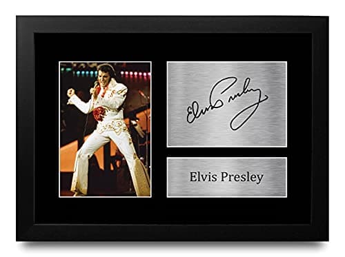 Image of HWC Trading FR Elvis Presley Signed FRAMED A4 Printed Autograph Music Gift Print Photo Picture Display