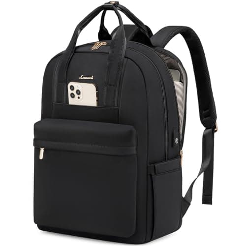 Image of LOVEVOOK Backpack Womens, 17.3 inch Large Laptop Rucksack Bag for Women, Waterproof Ladies Backpacks School Bags with USB Port, Fashion Daypacks Back Pack for Uni College Work Travel, Black