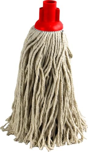Image of Cotton Mop Head Replacement with Coloured Plastic Socket (Red, PY16 Jumbo)