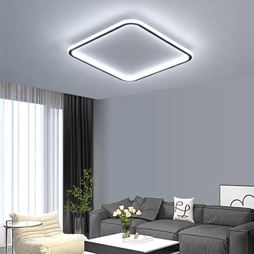 Image of Mikeru 60cm Ceiling Light, 6500k Daylight White Bedroom Ceiling Light, Modern Square Recessed Light, Suitable for Dining Room, Living Room, Balconie, Office