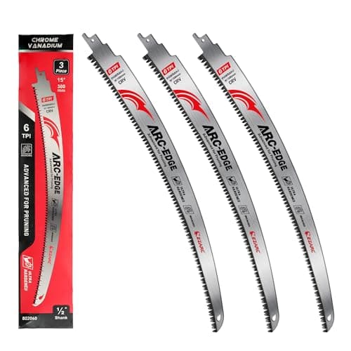 Image of EZARC Japanese Teeth Reciprocating Saw Blade 380 mm, Arc Edge Wood Pruning Saw Blades 6TPI for Tree Trimming, Wood Cutting, 3 Pieces