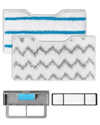 Image of 2 Reusable Vac Mop Pads for Shark VacMop 2-in-1 Cordless Hard Floor Vacuum Spray Mop, Refills for Shark Vacmop Pads Compatible with VM200UK, VM200UKPL, VM200UKGN with 1 Upgraded Dirt Chamber+1 Filter