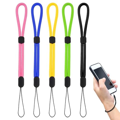 Image of Dadnnil 5 Colors Adjustable Wrist Lanyard (8 inch) - Nylon Hand Strap for Cell Phone, Camera, USB Drive, Keys, Flashlight - Secure Wristlet String Keychain for Phone Case Holder