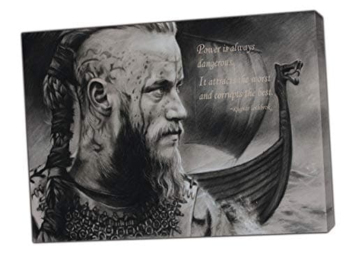 Image of ARTSPRINTS Ragnar Lothbrok Quote Viking Picture Photo Print On Framed Canvas Wall Art Home Decoration 12x 8inch(30x 20 cm) -18mm Depth