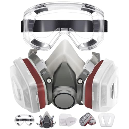 Image of GOWEILE Respirator Face Mask Safety Dust Face Cover Gas Mask With Filter,Paint Face Cover,Suitable for Welding Casting Grinding Construction Mining Wood Processing Protection