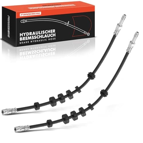 Image of Frankberg 2x Brake Hose Brake Hydraulic Hose Front Axle Left Right Compatible with A4 8K2 B8 8HE 1.8L-3.2L 2006-2015 A5 8T3 8F7 1.8L-4.2L 2007-2017 Replace# 8K0611707B