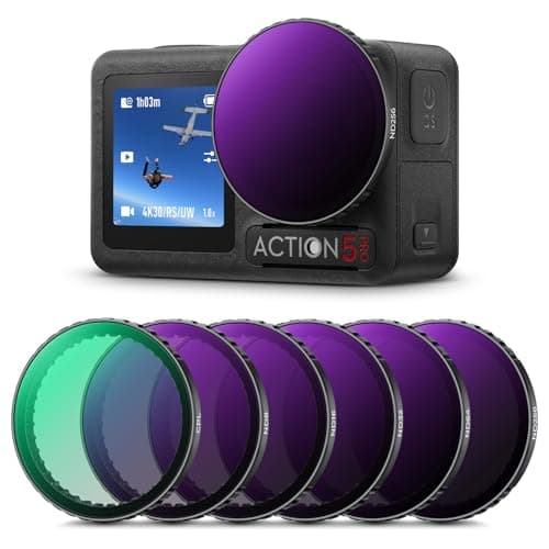 Image of K&F Concept 6-pack Snap-on Filters for DJI OSMO Action 3/4/5 pro- CPL ND8 ND16 ND32 ND64 ND256, 28-layer Coating Optical Glass