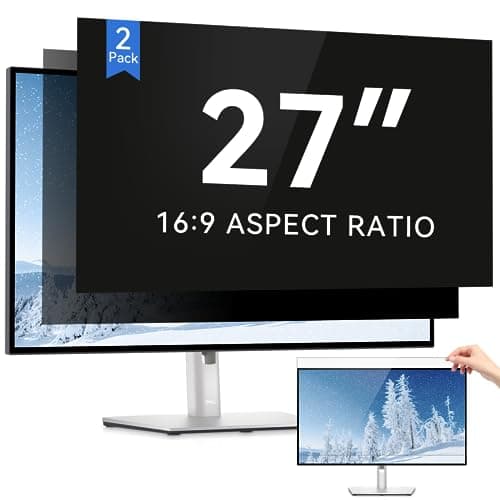 Image of IPROKKO [2 Pack 27 Inch Computer Privacy Screen Filter, Removable Anti Glare Blue Light Scratch Protector Film for 27inch Computer 16:9 Widescreen Monitor, Anti Spy Security Protector Shield
