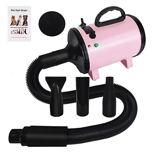 Image of Dog Hair Dryer 2800W Powerful Pet Grooming Blaster, Dog Grooming Dryer with 2 Wind Speed & Adjustable Temperature, Professional Pet Hair Dryer with 2.3M Extendable Hose 3 Nozzles