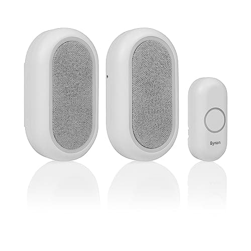 Image of Byron Wireless Doorbell Set – Multi-Colour Visual Alert – Mute Function – 200m Range – 16 melodies – Portable – DBY-23564BS