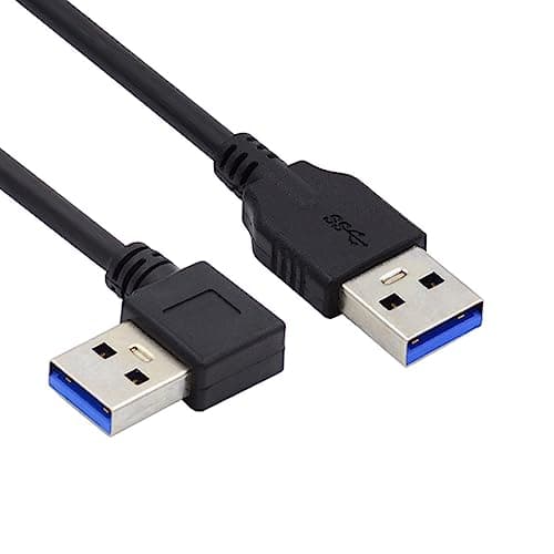Image of CY Angled USB 3.0 Type-A Male to Straight 3.0 Type-A Male Data 5Gbps Cable 90 Degree Right Angled 40cm
