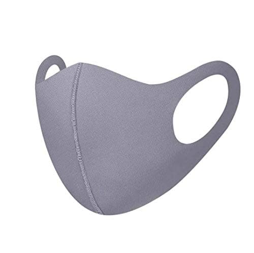 Image of Komonee Adults Washable Reusable Grey Face Mask Dustproof Cloth Mouth Cover Covering For Men Women Outdoors Indoors Cycling Ski Protection