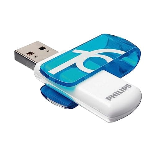 Image of Philips FM 16 FD 05 B/00 USB Stick White/Blue 16 GB MLC Nand Flash Memory USB 2.0