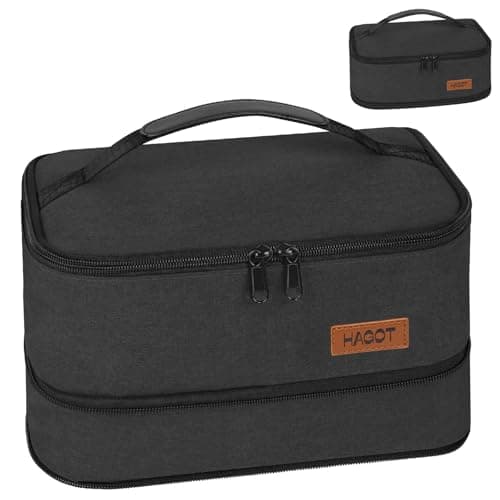 Image of HAGOT Expandable Lunch Bag for Men Women Kids, Insulated Thermal Reusable Lunch Box Holder, Leakproof Waterproof Cool Bag with Soft Handle for Picnics School Work