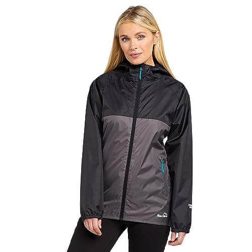 Image of Peter Storm Cyclone Women's Waterproof Jacket with Fitted Hood and 2 Zipped Pockets, Womens Raincoat with Breathable Lining (UK, Numeric, 20, Regular, Regular, Black)