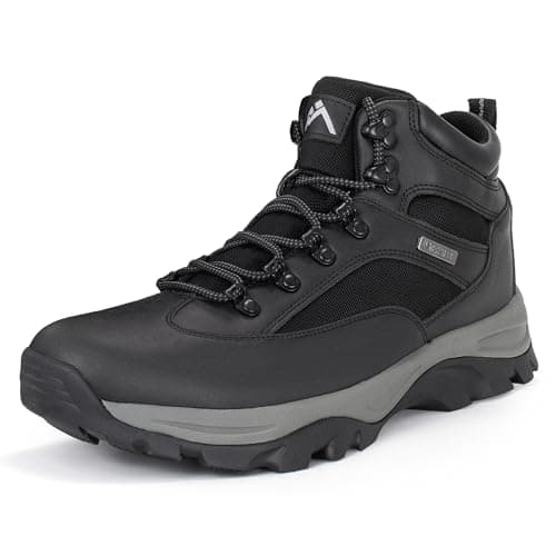 Image of CC-Los Men's Waterproof Hiking Boots Backpacking Walk Boot Lightweight & All Day Comfort Work Shoes Black Wide Size 9.5