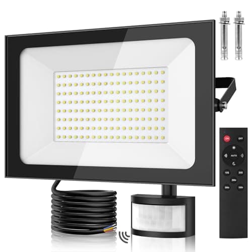 Image of 150W Security Lights with PIR Motion Sensor,IR Remote Control,15000LM 6500K Super Bright LED Floodlights Outdoor,IP65 Waterproof Spotlight,Ultra Thin Wall Lights for Garden Garage Yard Doorways