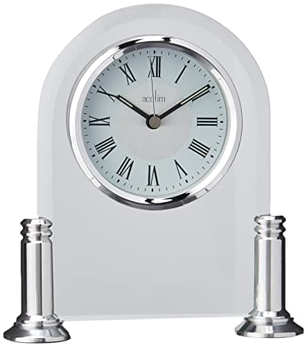 Image of Acctim Bewdley Mantel Clock, Silver/Glass, 17.5 x 16 cm