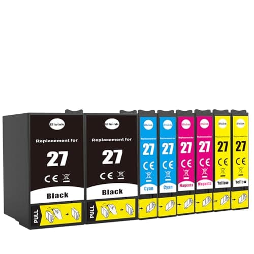 Image of 27 Ink Cartridge Multipack Compatible with Epson Workforce ink cartridges 27 27XL for WF-3620 WF-3640 WF-7110 WF-7210 WF-7610 WF-7620 WF-7710 WF-7715 Printers (2BK/2C/2M/2Y)