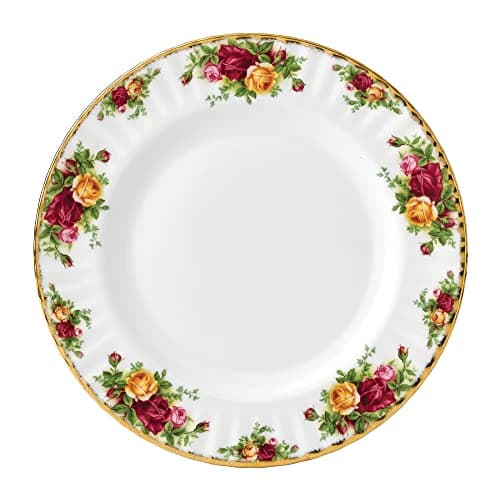 Image of Royal Albert - Old Country Roses Plate Gift - Vintage Fine Bone China Serving Dinner Plate - Large Size - Floral Pattern, 27cm