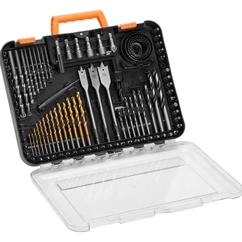 Image of VEVOR Drill Bit Set, 100 Pieces Drill and Driver Bit Set, Screwdriver Bit Set Suitable for Wood Metal Cement Drilling and Screw Driving, Drill Bit Sets Combo Kit Assorted in Organized Carrying Case