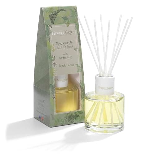 Image of Hassett Green London - Black Forest - Fragrance Oil Reed Diffuser - 100ml Glass Bottle with 8 Fibre Reeds