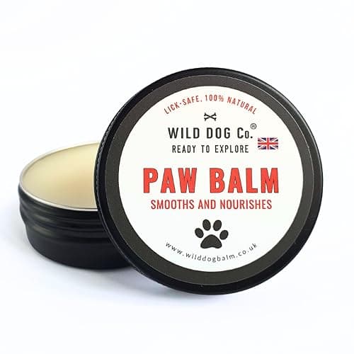 Image of Dog Paw Balm for dogs cracked dry paws and pads, itchy paws, hot spots, stop licking, allergies, paw butter, nose balm, lick safe, made in the UK, 30g