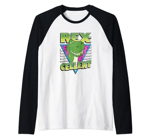 Image of Disney Pixar Toy Story 4 Retro Rex-cellent Portrait C2 Raglan Baseball Tee