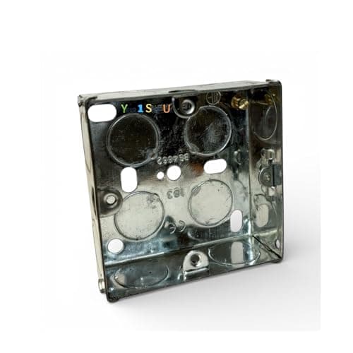 Image of 1 Gang Metal Back Box 25mm, Single Pattress Box 25mm, Back Box Single Mounting for Electrical Switches & Sockets, Galvanised Steel Installation Box 25mm – 1 Pack