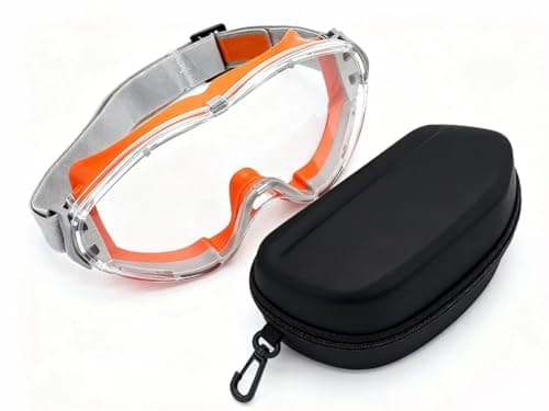 Image of UniForge ULTRASHIELD PRO Safety Goggles - Over Glasses Design,Impact Resistant Protective Goggles for Lab, Construction, Woodworking (orange-No fog)