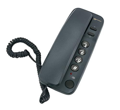 Image of Geemarc Marbella - Gondola Style Corded Telephone with Large Buttons, Mute Function and Visual Ring Indicator - Wall Mountable - UK Version - Metallic Blue
