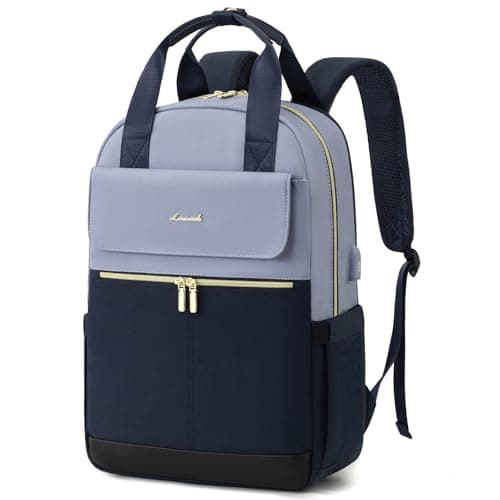 Image of LOVEVOOK Backpack Womens, 15.6 Inch Laptop Rucksack Bag for Ladies, Lightweight School Bag with USB Port & Anti-theft Pocket, Stylish Daypacks Back Pack for College Uni Work Travel, Blue
