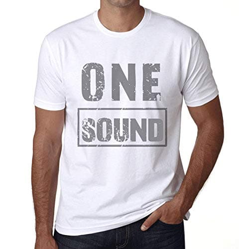 Image of Men's Graphic T-Shirt One Sound Eco-Friendly Limited Edition Short Sleeve Tee-Shirt Vintage Birthday Gift Novelty White 3XL