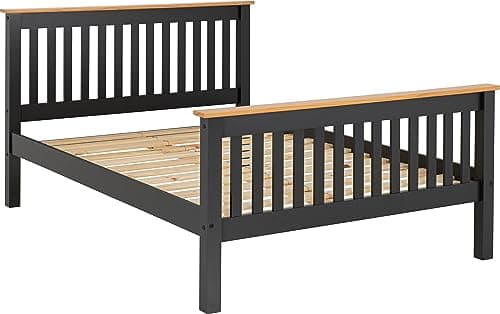 Image of Seconique Monaco 4'6" Double High End Bed in Grey/Oak Effect