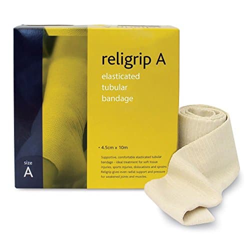 Image of Reliance Medical Religrip Elasticated Tubular Bandage - Ideal for Soft Tissue Injuries, Sports Injuries, and Sprains, Comfortable and Supportive, 10 m, Size A, White