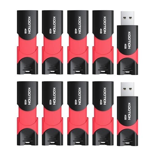 Image of KOOTION - 4GB USB 2.0 Flash Drive, 10 Pack, USB 2.0 Flash Drive, 4GB Thumb Drive, USB Drive with LED Indicator for Data Storage (Pink)