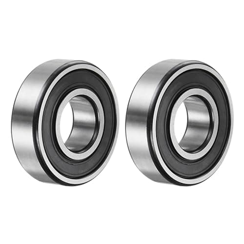 Image of sourcing map 6204-2RS Deep Groove Ball Bearing,2pcs 20 x 47 x 14mm C3 Double Rubber Sealed Chrome Steel Bearings,Black