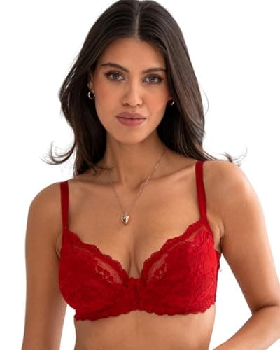 Image of Pour Moi 25910 Fleur Balcony Bra Red