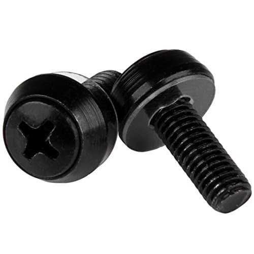 Image of StarTech.com M6 x 12mm - Screws - 50 Pack, Black - M6 Mounting Screws for Server Rack & Cabinet (CABSCREWSM6B)
