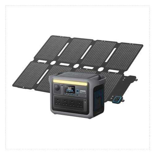 Image of Anker SOLIX C1000 Portable Power Station with PS100X Portable Solar Panel, 1800W Solar Generator, 1056Wh LiFePO4, 4 AC Outlets, Fast Charge 100% in 58 Min, Home Backup, Camping, RV & Emergency