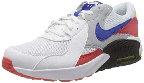 Image of Nike Air Max Excee (gs) Sneaker, White/Hyper Blue-Bright Cactus Track Red, 4 UK
