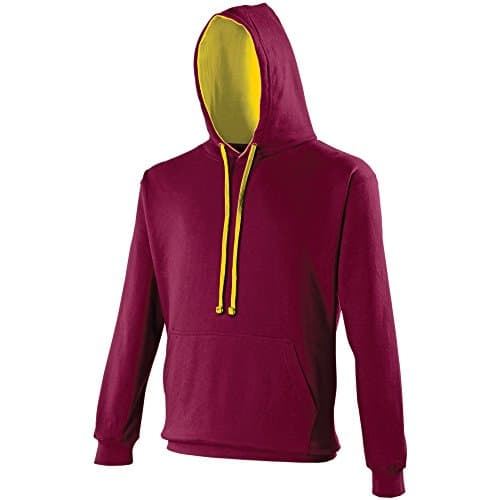 Image of AWDis Men's Varsity Hoodie, Multicoloured (Burgundy/Charcoal), XXX-Large