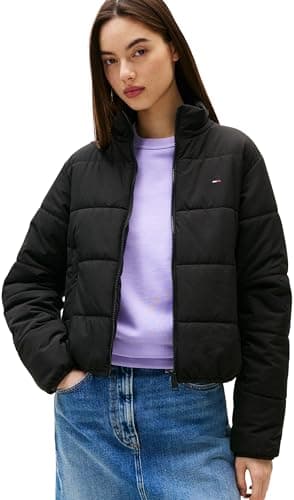 Image of Tommy Jeans Womens Tjw Reg Lw Padded Ext Dw0dw20958 Puffer Jacket, Black (Black), 4XL Plus UK