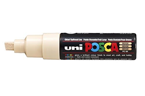 Image of Uni Posca Marker PC-8K Paint Glass Pen Broad Chisel Tip 8.00mm Beige