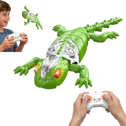 Image of PEAMOO Wall Crawler Gecko with LED Eyes, Climbs Walls,360° Rotation RC Robot Lizard for Kids, Rechargeable Remote Control Lizard Toy for 3 4 5 6 7 8 Year Old Boys Birthday Xmas Gifts (green)