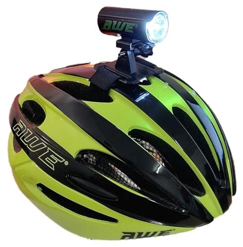 Image of AWE® AWESprint™ In Mould Adult E-Bike/Bike Road Racing Helmet 55-58cm Black/Neon & AWE 150 Lumens Front/Rear USB Bike Helmet Light