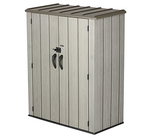 Image of Lifetime 60209 Vertical Storage Shed (53 Cubic feet), Roof Brown, 74 x 142 x 174 cm